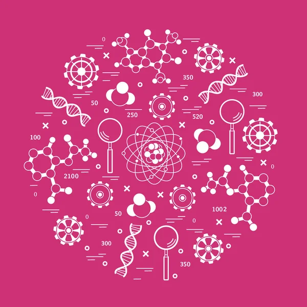 Stilize vektör simge çeşitli bilimsel, eğitim elemanları.