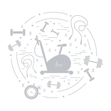 Spor ekipmanları arran farklı türde vektör çizim