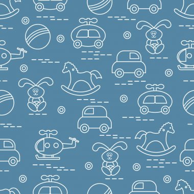 Çocukların oyuncakları çeşitli ile şirin seamless modeli: h sallanan