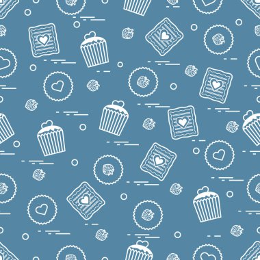 Şirin seamless modeli farklı romantik tatlılar. Aşk conce