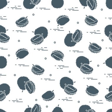 Egzotik meyve durian ile şirin seamless modeli.