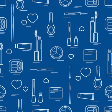 Dekoratif kozmetik ve ca çeşitli unsurların şirin desen