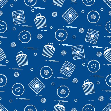 Şirin seamless modeli farklı romantik tatlılar. Aşk conce