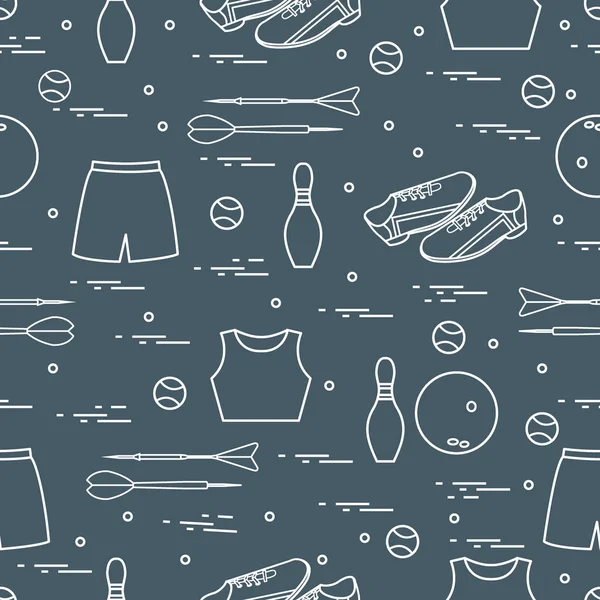 Spor için çeşitli ürünler ile Seamless modeli. Spor Tema.