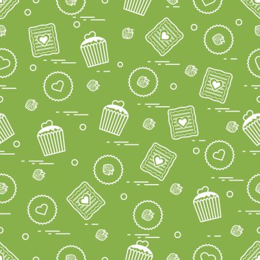 Şirin seamless modeli farklı romantik tatlılar. Aşk conce