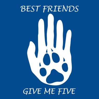 Pençe tutan eller siluet sevimli vektör çizim