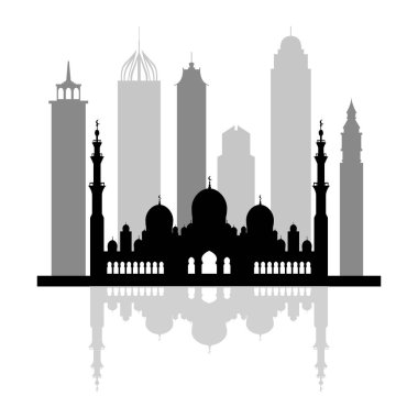 Birleşik Arap Emirlikleri gökdelenler silhouet vektör çizim