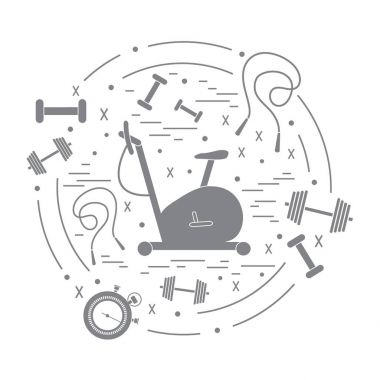 Spor ekipmanları arran farklı türde vektör çizim