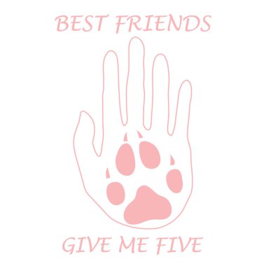 Pençe tutan eller siluet sevimli vektör çizim