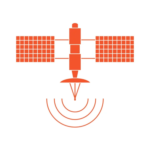 Stilisierte Vektor-Ikone des Weltraumsatelliten. — Stockvektor