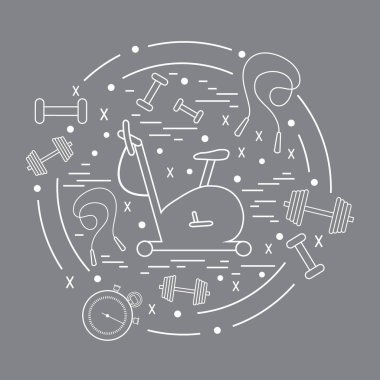 Spor ekipmanları arran farklı türde vektör çizim