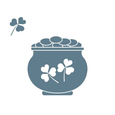 St. Patric için altın pot ile sevimli vektör çizim