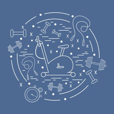 Spor ekipmanları arran farklı türde vektör çizim