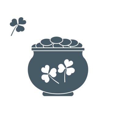 St. Patric için altın pot ile sevimli vektör çizim