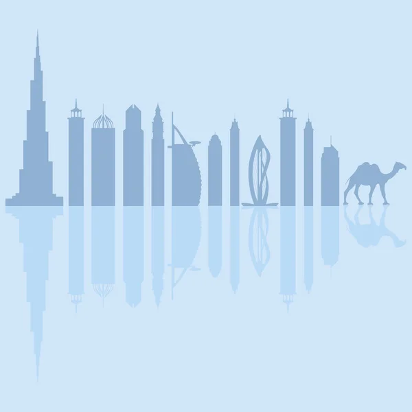 Vector illustration of United Arab Emirates skyscrapers silhouet — Stock Vector