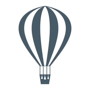 Renkli çizgili hava balonu stilize simgesi 