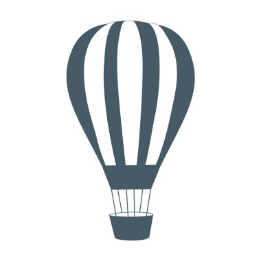 Renkli çizgili hava balonu stilize simgesi 