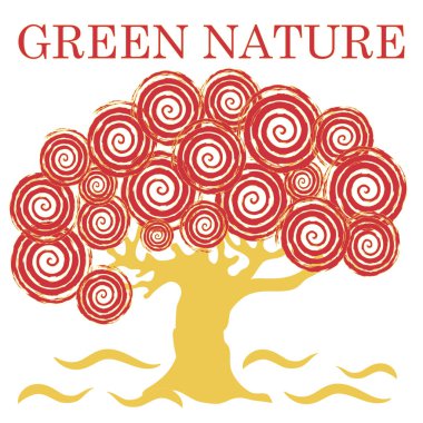 Yazıt yeşil doğa ile yaratıcı ağacının güzel resim 