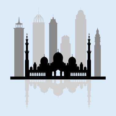 Birleşik Arap Emirlikleri gökdelenler silhouet vektör çizim