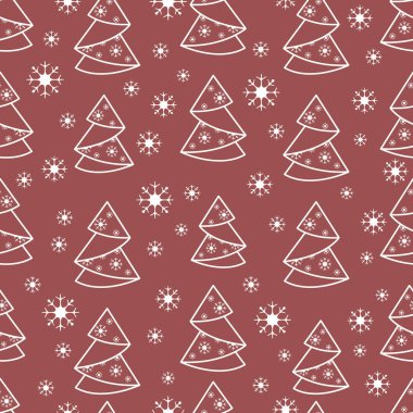 Kış seamless modeli ile Noel ağacı origami formunda ve 