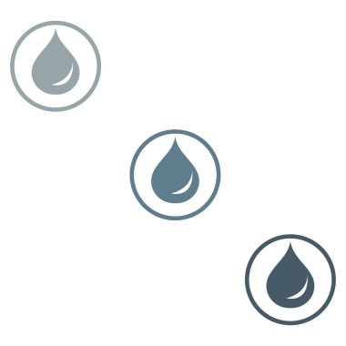 Üç renkli damla yakıt çevrelerde stilize simgesi 