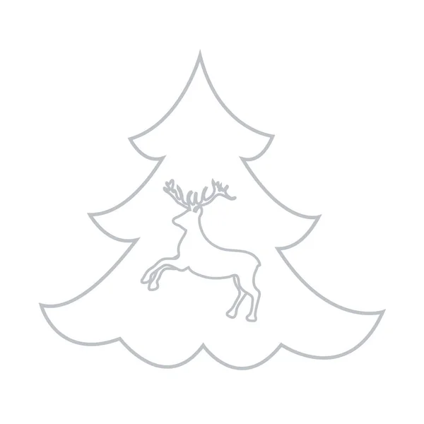 Schattig illustratie op Kerstmis of Nieuwjaar thema. Hert silhoue — Stockvector