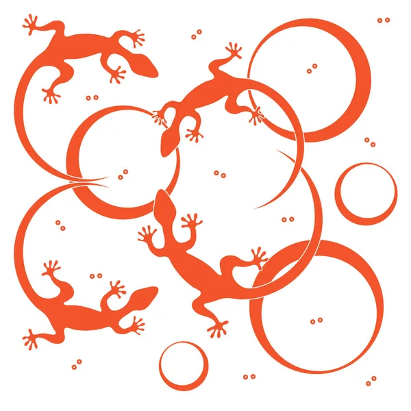Милі векторні ілюстрації ящірок і кіл . — стоковий вектор
