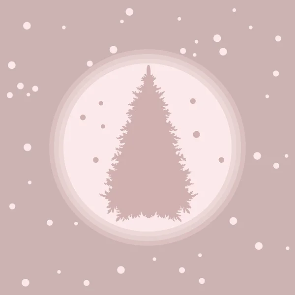 Vector illustration of Christmas tree silhouette with snow. — Stock Vector