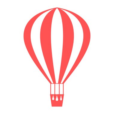 Renkli çizgili hava balonu stilize simgesi 