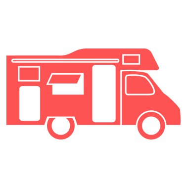 Renkli bir karavan stilize simgesi 