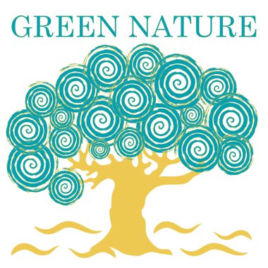 Yazıt yeşil doğa ile yaratıcı ağacının güzel resim 