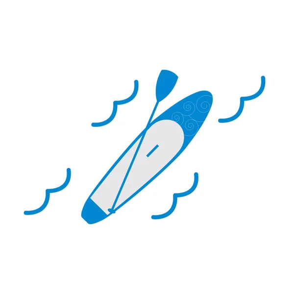 Stylized icon of a colored stand up paddling — Stock Vector