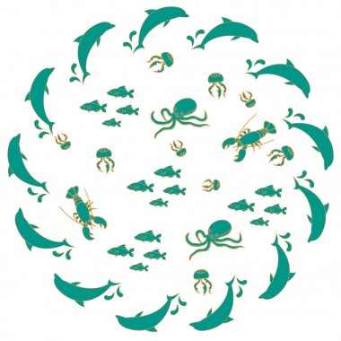 Denizlerin çeşitli nüfuslu ilginç resim ve