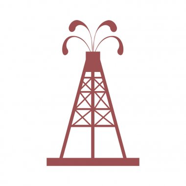 Petrol sondaj platformu yağla spurting çeşmeler ile stilize simgesi