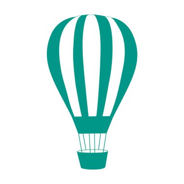 Renkli çizgili hava balonu stilize simgesi 