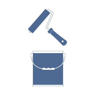 Boya ve boya kovası için renkli silindir güzel resim 