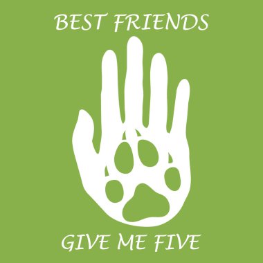 Pençe tutan eller siluet sevimli vektör çizim