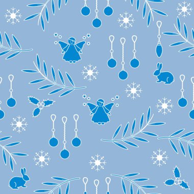 Kış Dikişsiz desen çeşitli yeni yıl ve Noel symb ile