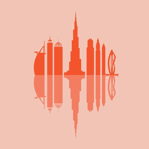 Vektorové ilustrace silhouet mrakodrapy Spojené arabské emiráty — Stockový vektor