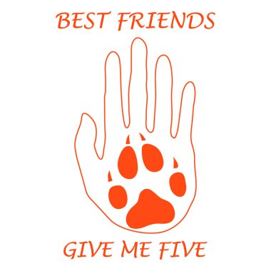 Pençe tutan eller siluet sevimli vektör çizim