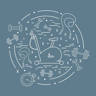 Spor ekipmanları arran farklı türde vektör çizim