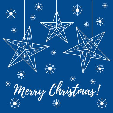 Vektör çizim kar taneleri ve üç yıldız origami ile kat