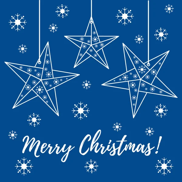 Vektör çizim kar taneleri ve üç yıldız origami ile kat