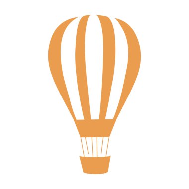 Renkli çizgili hava balonu stilize simgesi 