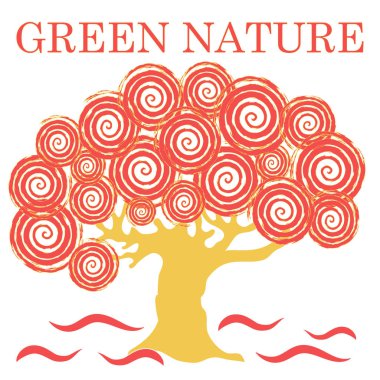 Yazıt yeşil doğa ile yaratıcı ağacının güzel resim 