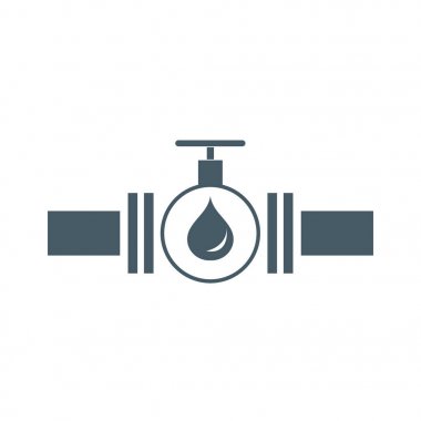 Vana ve yakıt ile borunun stilize simge damla 