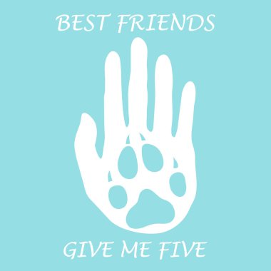 Pençe tutan eller siluet sevimli vektör çizim