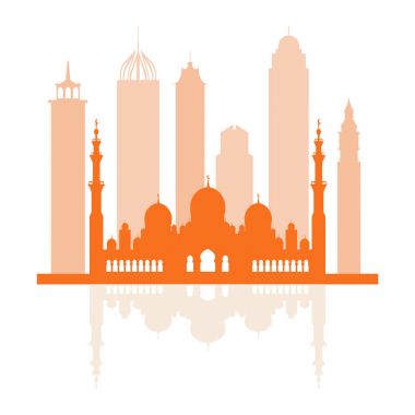 Birleşik Arap Emirlikleri gökdelenler silhouet vektör çizim