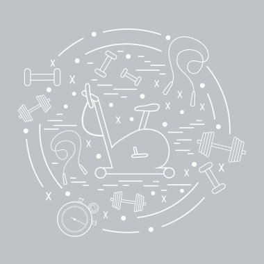 Spor ekipmanları arran farklı türde vektör çizim