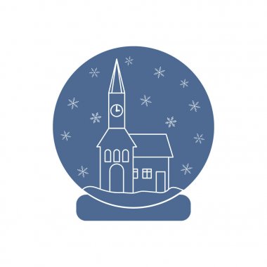 Belediye ile saat ve evin içinde vektör çizim